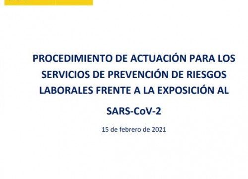 Procedimiento de actuación para los servicios de prevención de riesgos laborales frente a la exposición al SARS-CoV-2